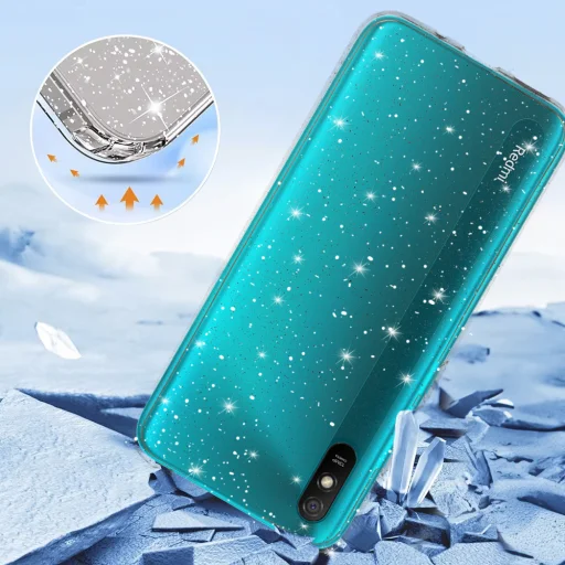 Crystal Glitter tok Xiaomi Redmi 9A Silver - 3