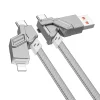Borofone Cable BU43 Triumph 4 in 1 - USB + Type C na Lightning + Type C - PD 27W 3A 1,2 metres grey thumbnail