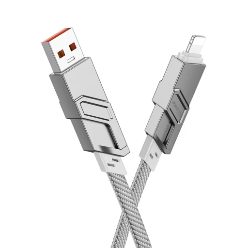 Borofone Cable BU43 Triumph 4 in 1 - USB + Type C na Lightning + Type C - PD 27W 3A 1,2 metres grey - 2