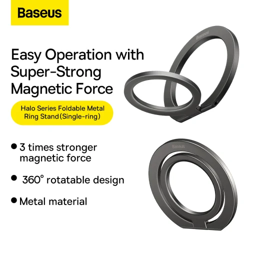 Baseus Holder Halo Series Metal Ring Stand (SUCH000013) szürke - 13