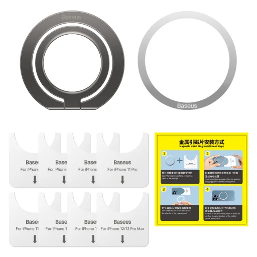 Baseus Holder Halo Series Metal Ring Stand (SUCH000013) szürke - 7
