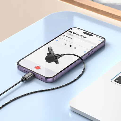 Borofone Lavalier mikrofon BFK11 Elegant Lightning fekete - 6