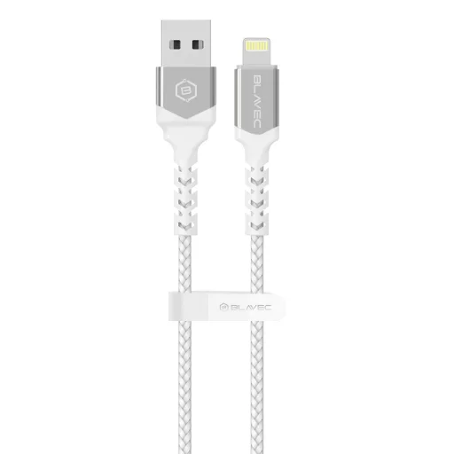 Blavec Cable Raptor fonott - USB - Lightning kábel - 2A 3 méteres (CRA-UL2WS30) fehér-ezüst - 2