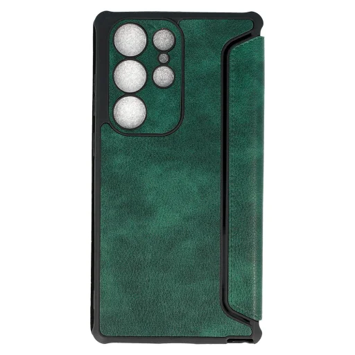 Razor Leather Book tok Samsung Galaxy S23 Plus sötétzöld - 6