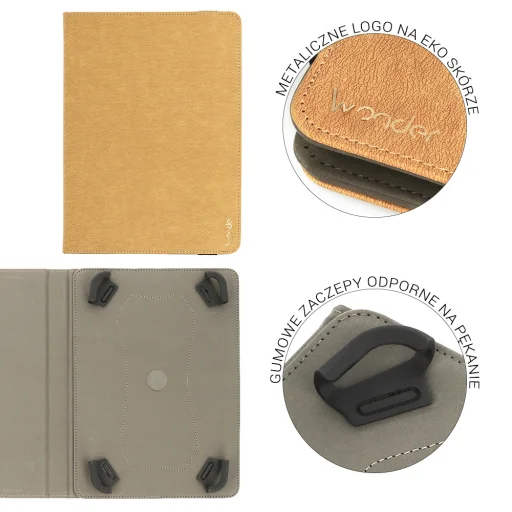 Wonder Bőr Tablet Tok 13 hüvelyk arany - 8