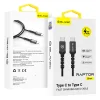 Blavec Cable Raptor szövetborítású – Type C to Type C – PD 60W 3A 0,5 méter (CRA-CC3BG05) fekete-szürke thumbnail