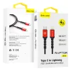 Blavec Cable Raptor fonott - Type C to Lightning - PD 20W 2,4A 0,25 méter (CRA-CL24BR025) fekete-piros tok thumbnail