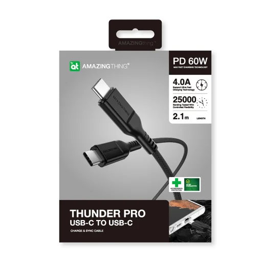 Amazing Thing Cable Thunder Pro CCC210MTHBK - Type C to Type C - PD 60W 4A 2,1 méter fekete - 9