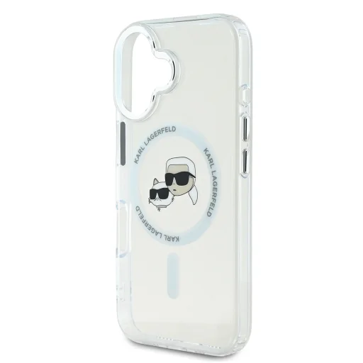 iPhone 16 Plus átlátszó Karl Lagerfeld IML K&CH Heads Metal Frame MagSafe tok - 4