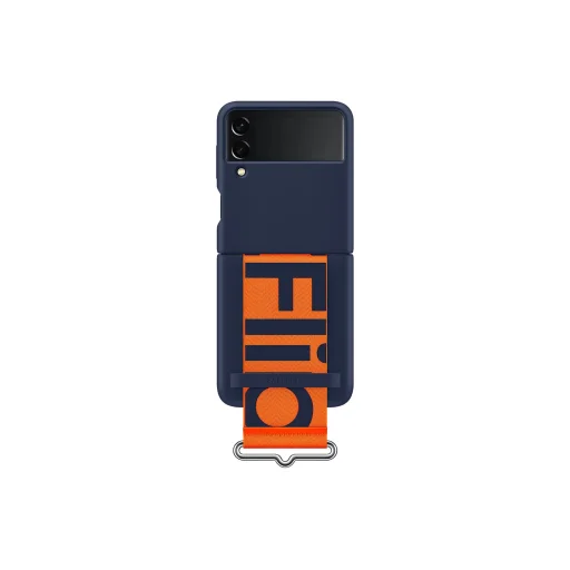 EF-GF711TNE Samsung szilikon tok pánttal Galaxy Z Flip 3-hoz Sötétkék (Sérült csomagolás) - 2