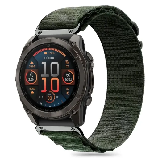 TECH-PROTECT NYLON PRO GARMIN FENIX 5X / 5X PLUS / 6X / 6X PRO / 7X / 8 (51 MM) OLÍVAZÖLD óraszíj - 2