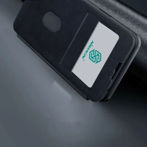 Nillkin Qin Leather Pro iPhone 14 Plus tok Kamera Fedél Tok Fliptok Zöld - 17