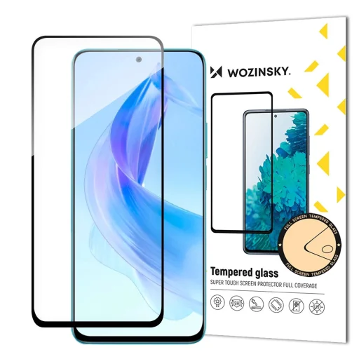 Wozinsky Full Glue edzett üvegfólia Honor 90 Lite/X50i készülékhez, teljes képernyő lefedéssel – fekete üvegfólia - 1