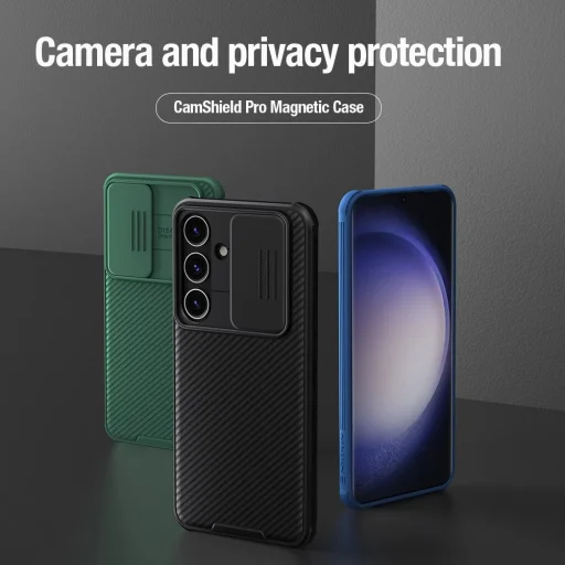 Nillkin CamShield Pro páncélozott tok kamerafedéssel Samsung Galaxy S24+ - zöld - 7