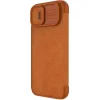 Nillkin Qin Leather Pro iPhone 14 Plus kamera fedő fliptok barna thumbnail