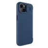 Nillkin Qin Cloth Pro Case iPhone 14 Plus kamera borító fliptok kék tok - 4