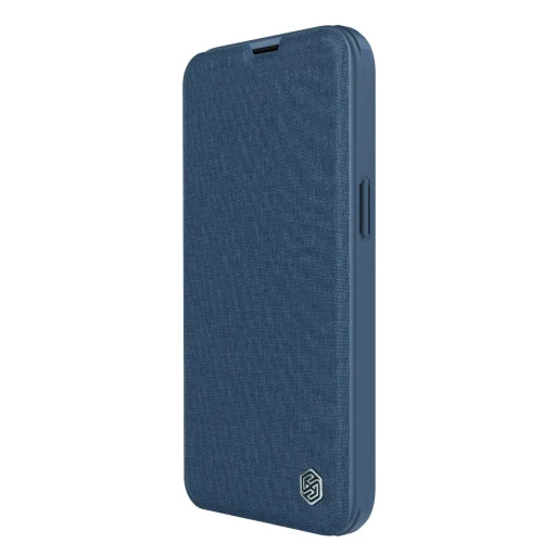 Nillkin Qin Cloth Pro Case iPhone 14 Plus kamera borító fliptok kék tok - 3