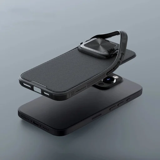 Nillkin CamShield Prop iPhone 16 Pro Max tok kameravédelemmel és állvánnyal - Fekete - 7