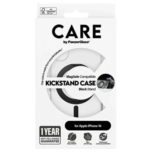 CARE by PanzerGlass funkciós kitámasztó tok iPhone 16 6.1" fekete/fekete MagSafe 1321 - 5