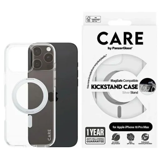 CARE by PanzerGlass Feature Kickstand tok iPhone 16 Pro Max 6.9" ezüst/ezüst MagSafe 1328 - 1