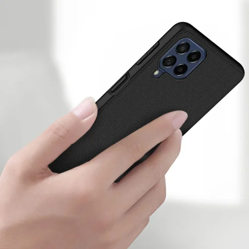 Nillkin Textured extra tartós, megerősített tok gél kerettel és nejlon hátlappal Samsung Galaxy M53 5G fekete tok - 8