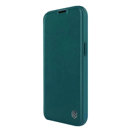 Nillkin Qin Leather Pro iPhone 14 Plus tok Kamera Fedél Tok Fliptok Zöld - 6