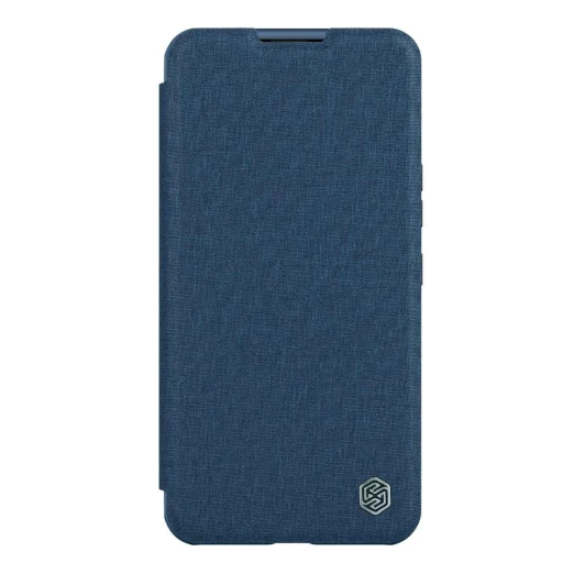 Nillkin Qin Cloth Pro Case tok iPhone 14 Pro Max kamera fedél övtok fliptok kék - 2