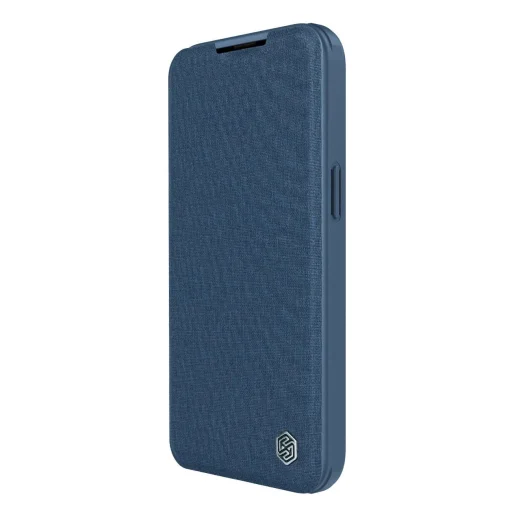 Nillkin Qin Cloth Pro Case tok iPhone 14 Pro Max kamera fedél övtok fliptok kék - 6