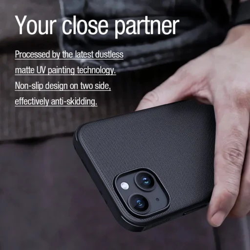 Nillkin Super Frosted Shield Pro Mágneses tok iPhone 15 - fekete - 12