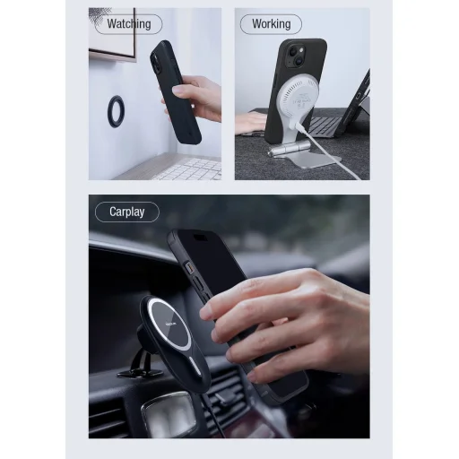 Nillkin Super Frosted Shield Pro Mágneses tok iPhone 15 - fekete - 9