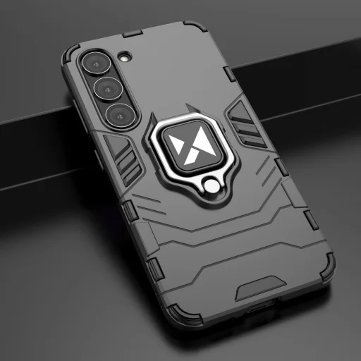 Wozinsky Ring Armor tok Samsung Galaxy S23 ütésálló tok mágneses tartóval gyűrű fekete - 23