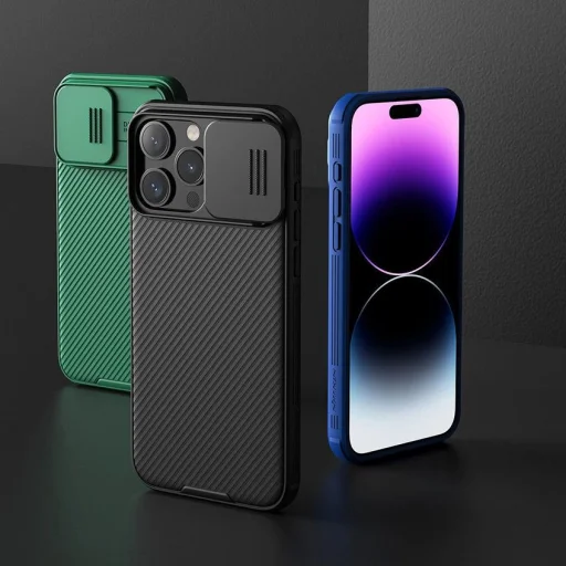 Nillkin CamShield Pro mágneses tok iPhone 15 Plus-hoz kamera védelemmel - Zöld - 7