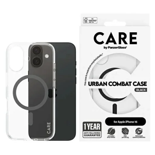 CARE by PanzerGlass Flagship tok iPhone 16 6.1" fekete/fekete MagSafe 1345 tok - 1