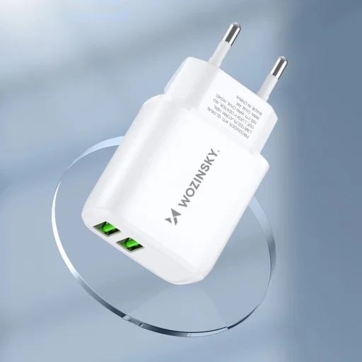 Wozinsky CUWCW 2.4A 2 x USB-A hálózati töltő adapter - fehér - 11