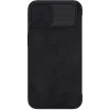 Nillkin Qin Bőr Pro Tok iPhone 14 Plus Kameravédő Fliptok Fekete thumbnail