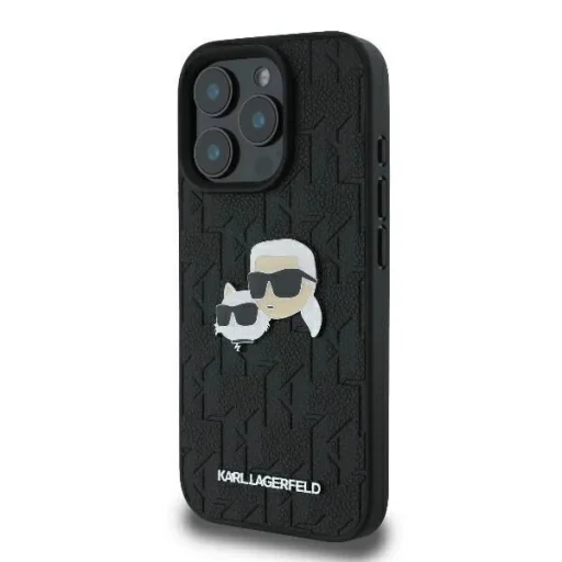  iPhone 16 Pro Max Fekete Karl Lagerfeld Monogram Karl & Choupette Head Pin tok - 2