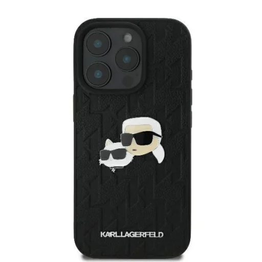  iPhone 16 Pro Max Fekete Karl Lagerfeld Monogram Karl & Choupette Head Pin tok - 3