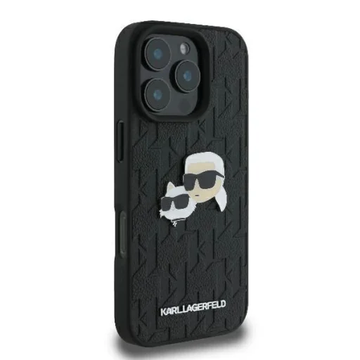  iPhone 16 Pro Max Fekete Karl Lagerfeld Monogram Karl & Choupette Head Pin tok - 4