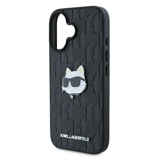  iPhone 16 Fekete Karl Lagerfeld Monogram Choupette Head Pin tok - 6