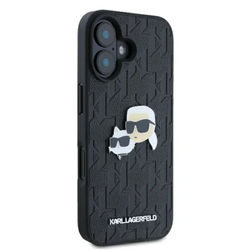  iPhone 16 Fekete Karl Lagerfeld Monogram Karl & Choupette Head Pin tok - 4