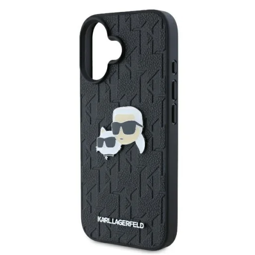  iPhone 16 Fekete Karl Lagerfeld Monogram Karl & Choupette Head Pin tok - 6