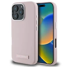  iPhone 16 Pro Rózsaszín Karl Lagerfeld FW Metal Plate MagSafe tok