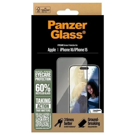 PanzerGlass EyeCare Üvegfólia iPhone 16 6.1" Ultra-Wide Fit 2865 - 4