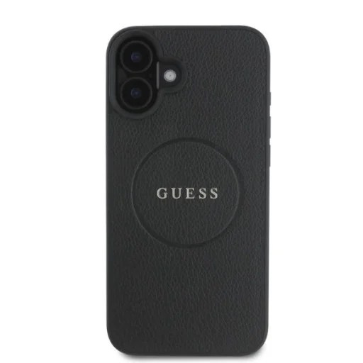  iPhone 16 Guess Grained Gold Ring MagSafe tok - fekete - 2
