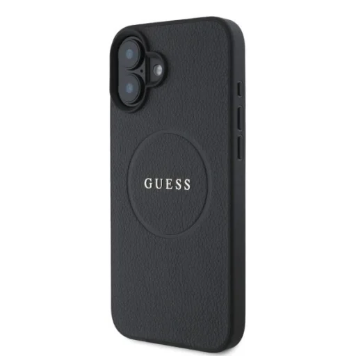  iPhone 16 Guess Grained Gold Ring MagSafe tok - fekete - 3