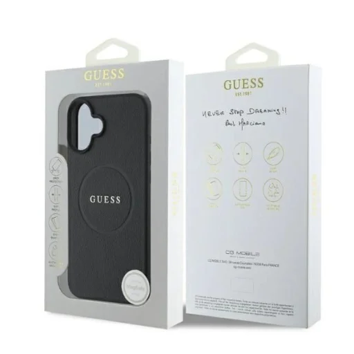 iPhone 16 Guess Grained Gold Ring MagSafe tok - fekete - 6