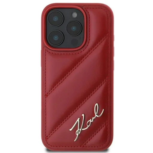  iPhone 16 Pro Piros Karl Lagerfeld Quilted Signature tok - 3