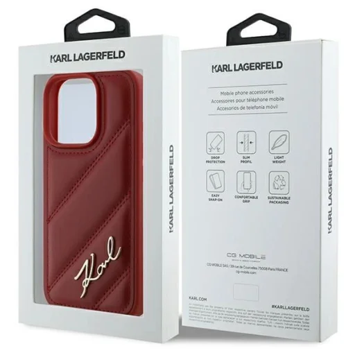  iPhone 16 Pro Piros Karl Lagerfeld Quilted Signature tok - 8