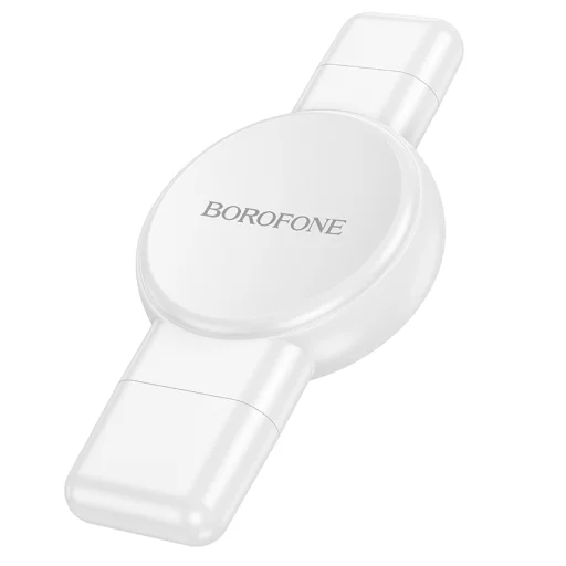 Borofone Vezeték nélküli indukciós töltő BQ31 Hordozható 2,5W iWatch 1-9, SE/SE2, Samsung Ultra/Ultra2 fehér - 1