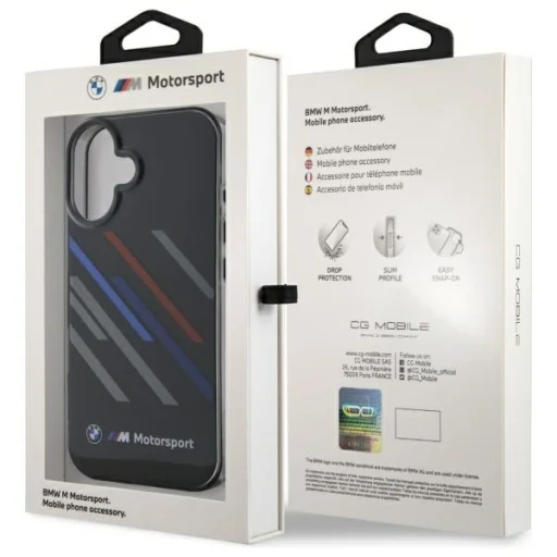  iPhone 16 Fekete Eredeti BMW Motorsport IML Random Csíkos BMHCP16S23HTRAK tok - 8